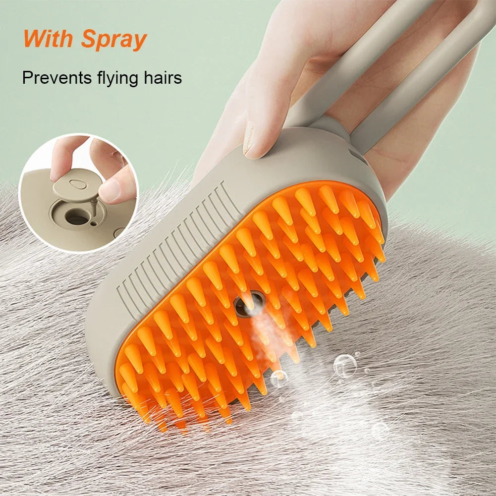 Magic Pet Grooming Brush – Steam Clean, De-Shed & Massage in One!