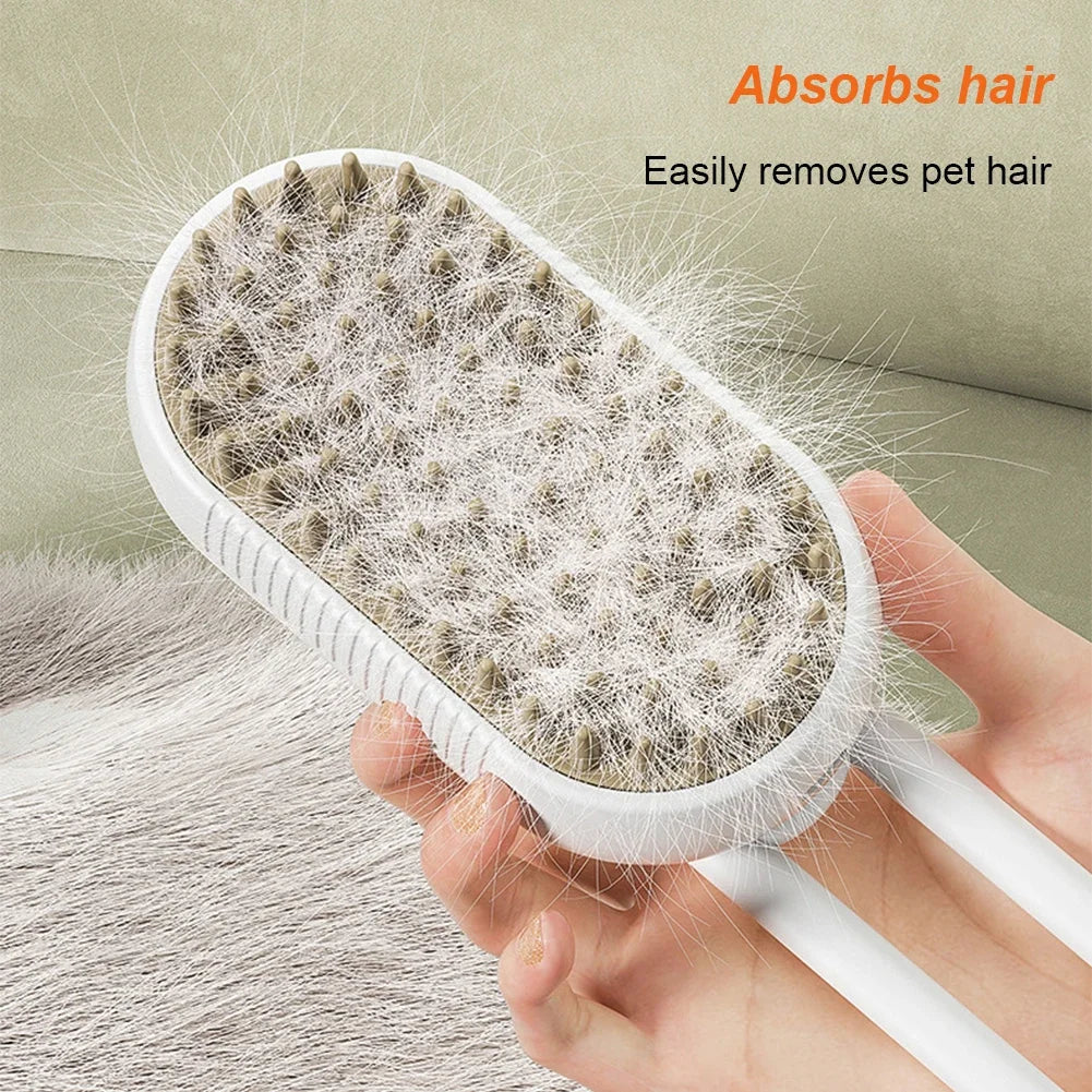 Magic Pet Grooming Brush – Steam Clean, De-Shed & Massage in One!