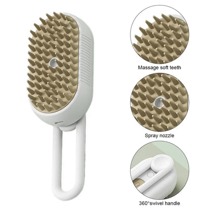 Magic Pet Grooming Brush – Steam Clean, De-Shed & Massage in One!
