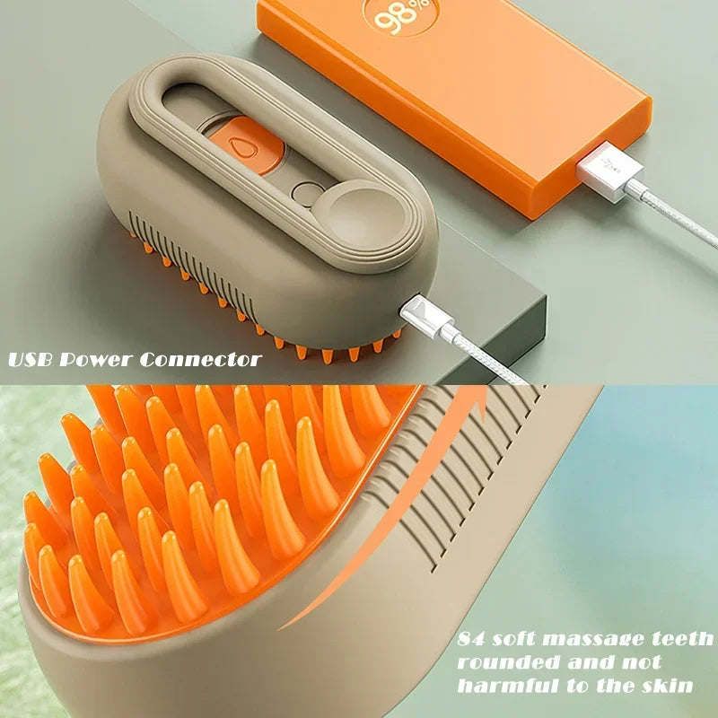 Magic Pet Grooming Brush – Steam Clean, De-Shed & Massage in One!