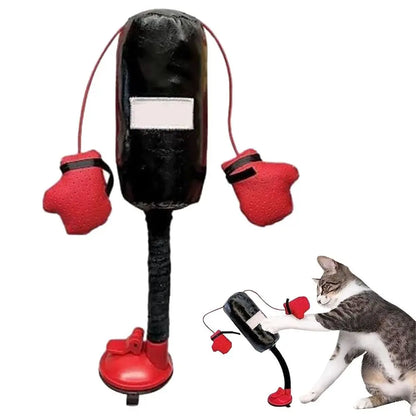 Funny Cartoon Cat Punching Bag Toy – Interactive Indoor Boxing Toy for Bored Cats | Hilarious Pet Toy for Active Indoor Kittens & Adult Cats