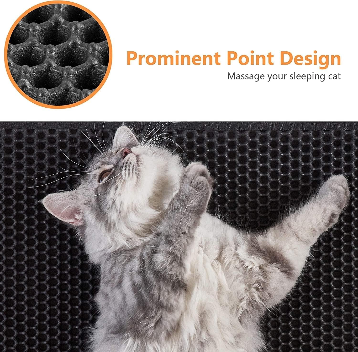 Cat Litter Trap Mat – Waterproof, Easy Clean, Double Layer Honeycomb (23x17”, Black)
