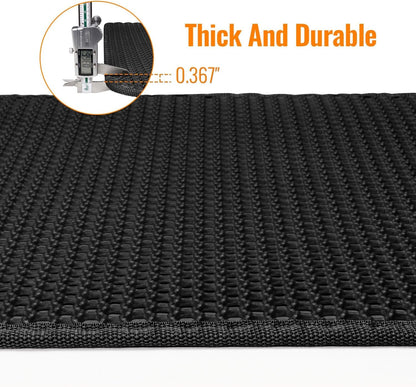 Cat Litter Trap Mat – Waterproof, Easy Clean, Double Layer Honeycomb (23x17”, Black)