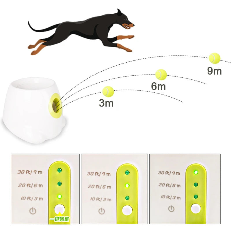 Automatic Dog Ball Launcher – Interactive Tennis Ball Throwing Toy for Dogs