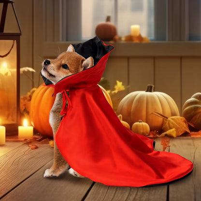 Halloween Vampire Cloak Pet Costume – Nylon Cape with Strap Closure for Small & Medium Dogs and Cats